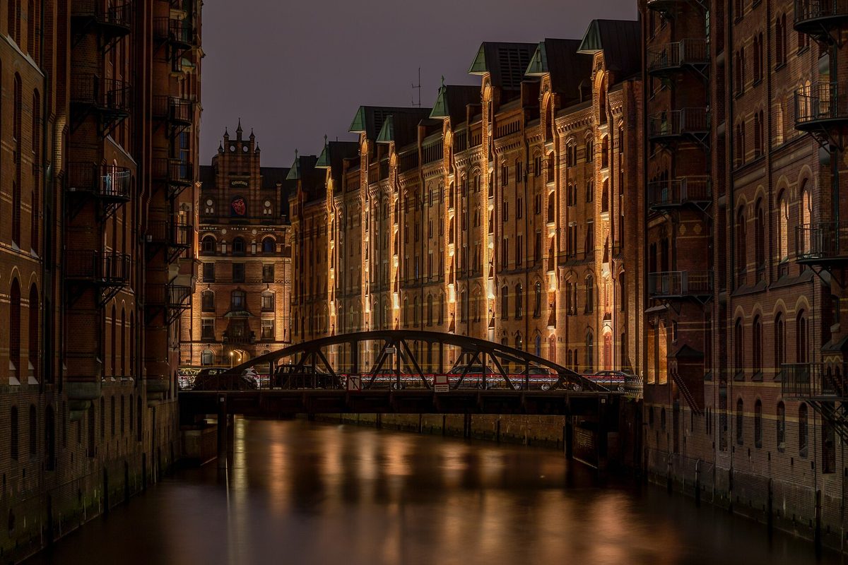 The Speicherstadt warehouse district in Hamburg